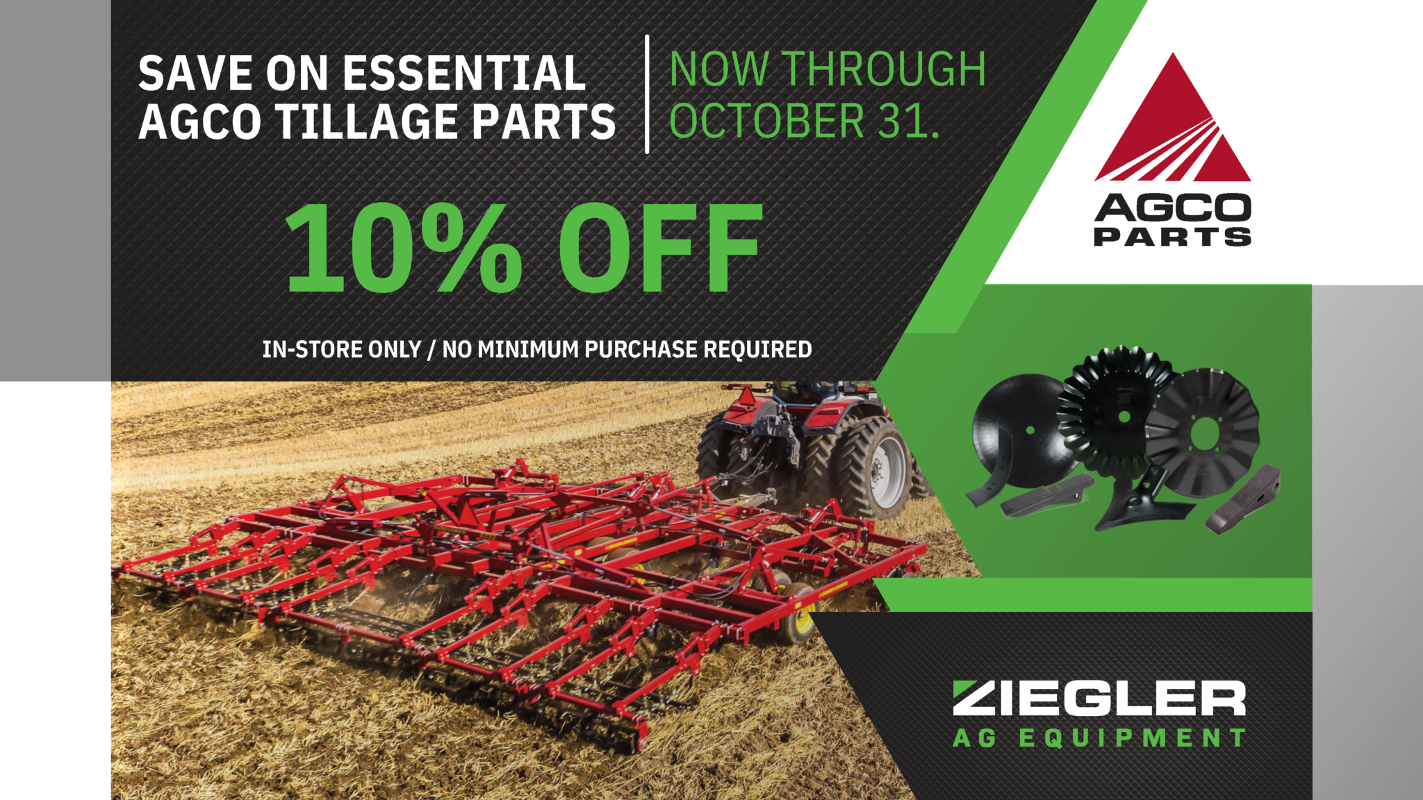 Save 10% on AGCO Tillage Parts – Ziegler Ag Equipment