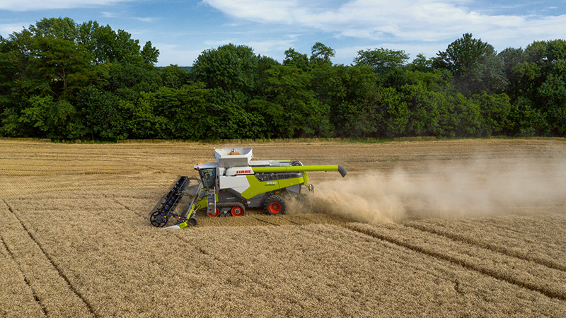CLAAS combine in a field