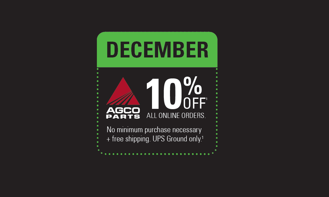 AGCO Ecommerce 10% Parts Discount + Free Shipping Promotion